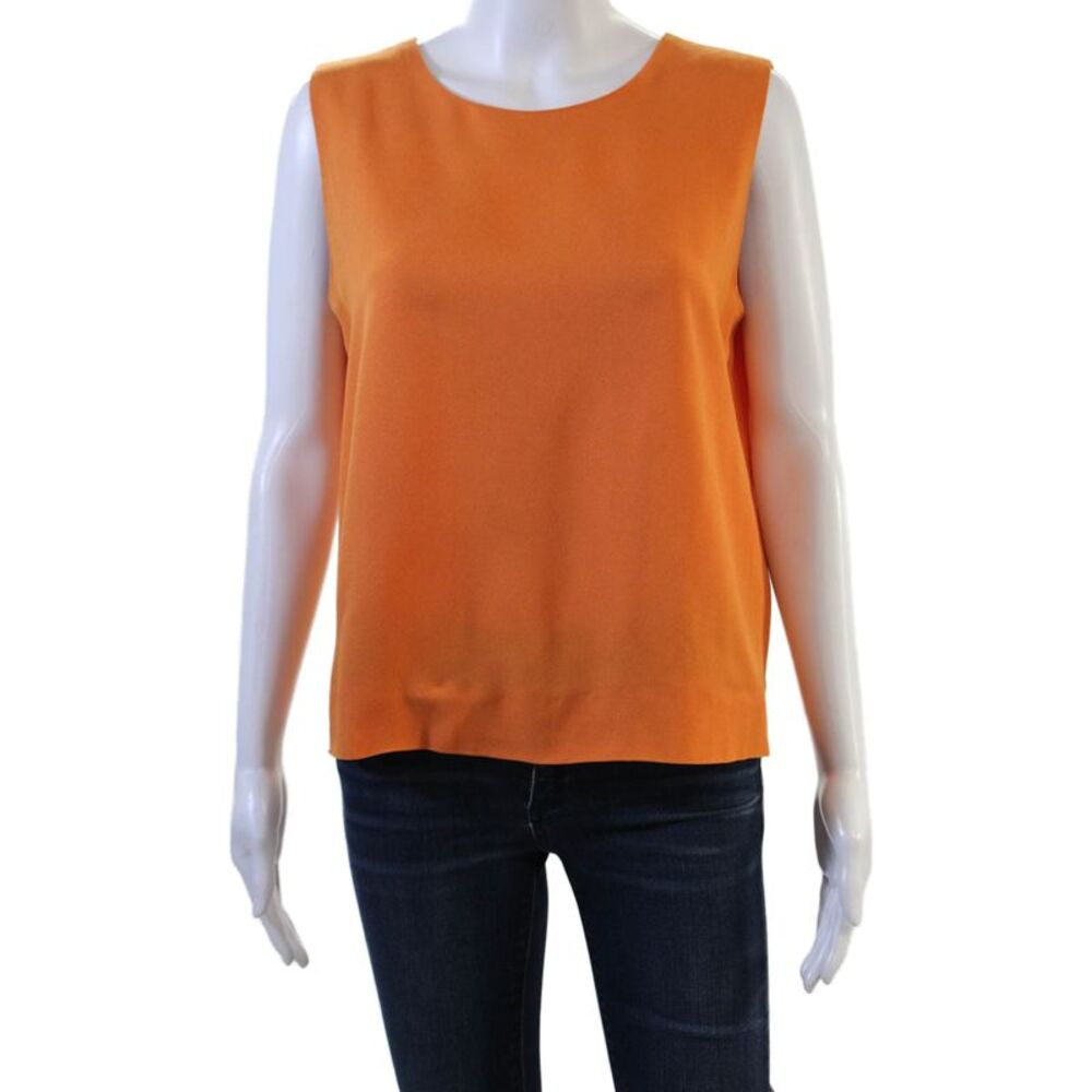 Moschino Cheap & Chic Womens Orange Sleeveless Blouse Round Neck Size 10